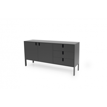 Tenzo Dressoir Uno 2-Deurs 3 Lades Grijs