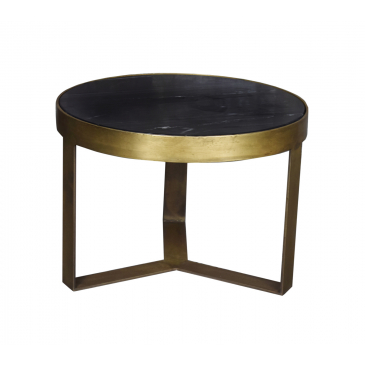 Salontafel Glennis Marble Zwart Goud 50 cm - Giga Meubel