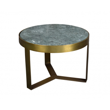 Livingfurn Salontafel Glennis Marble Groen Goud 50 cm