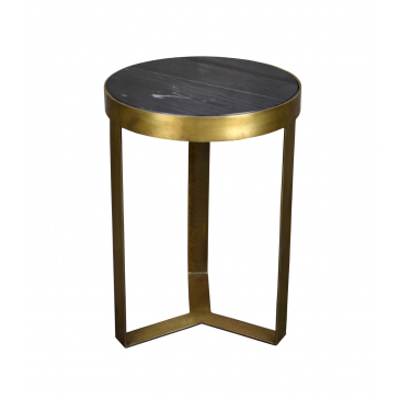 Salontafel Glennis Marble Black Gold 40 cm - Giga Meubel