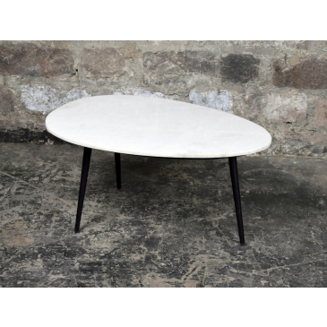 Salontafel Organic Marble White black 70cm - Giga Meubel