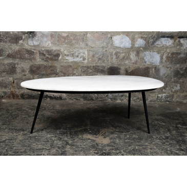Salontafel Organic Marble White black 110cm - Giga Meubel