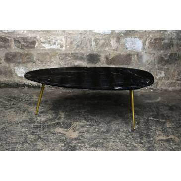 Salontafel Organic Marble Black Gold 110cm - Giga Meubel