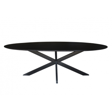 Eettafel Oslo Acacia Zwart Ovaal 240 cm - Giga Meubel