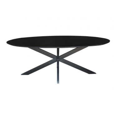 Eettafel Oslo Acacia Zwart Ovaal 210 cm - Giga Meubel