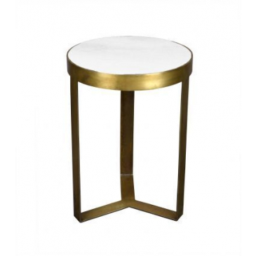Salontafel Glennis Marmer Wit Goud 40cm - Giga Meubel