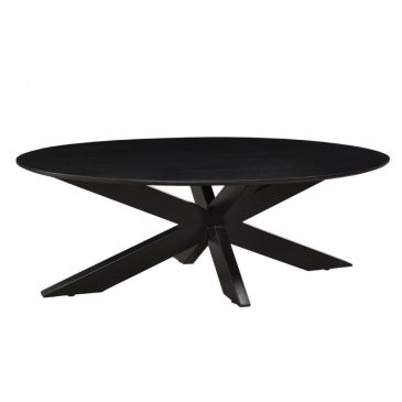 Salontafel Oslo Oval Acacia Black130 cm - Giga Meubel