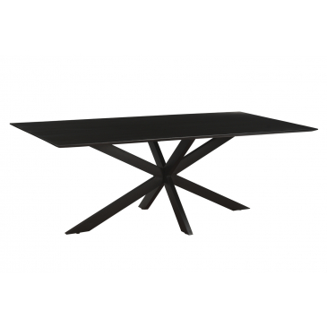 Eetkamertafel Oslo Spider Zwart Acacia 220cm - Giga Meubel
