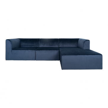 House Nordic Lounge Bank Alba Rechts Velvet Donkerblauw