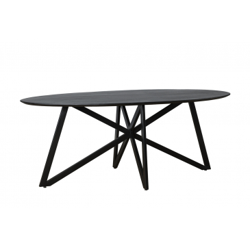 Eettafel Oslo Zwart Acacia Web Poot 200 cm - Giga Meubel