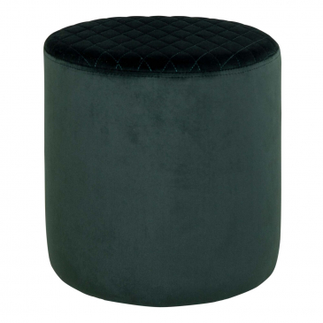 House Nordic Poef Ejby Velvet Donkergroen Ø34x36cm
