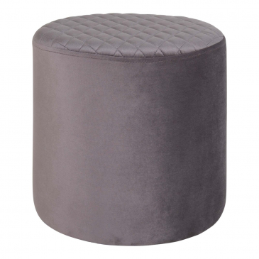 House Nordic Poef Ejby Velvet Grijs Ø34x36cm