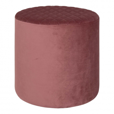 House Nordic Poef Ejby Velvet Roze Ø34x36cm