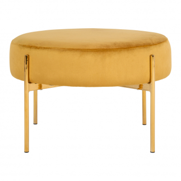 House Nordic Poef Amadora Velvet Geel