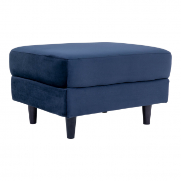House Nordic Poef Bologna Velvet Donkerblauw