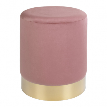 House Nordic Poef Gamby Velvet Roze Ø34x43cm