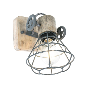 Anne Light & Home Geurnesey Wood Wandlamp Spot Grijs Ø13cm