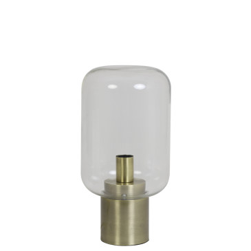 Light & Living Tafellamp Arturan Glas/Brons Ø22cm