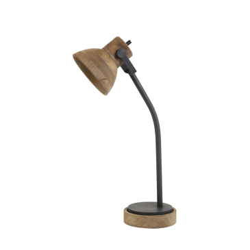 Light & Living Bureaulamp Imbert Donkerbruin/Zwart 64cm