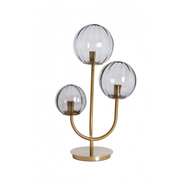 Light & Living Tafellamp Magdala 3-Lichts Glas/Goud 60cm