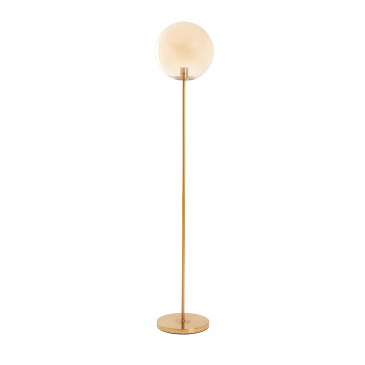 Light & Living Vloerlamp Medina Glas Amber/Goud 160cm
