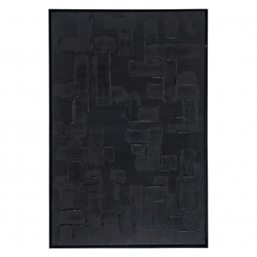 By-boo Wanddecoratie Mud 80x120 Zwart