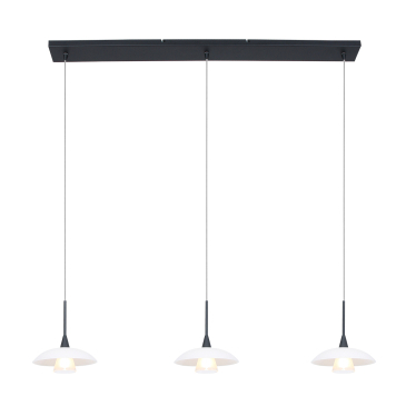 Steinhauer Tallerken Hanglamp Zwart 3-lichts