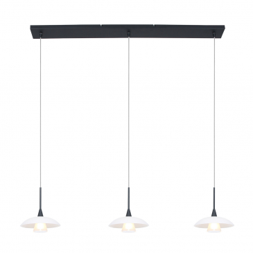 Steinhauer Tallerken Hanglamp Zwart 3-lichts