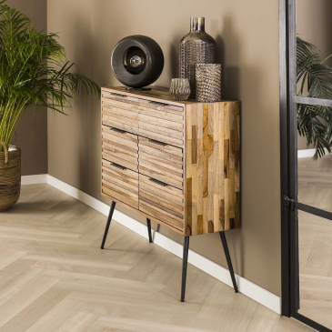 Ladekast 6L Teca Strip - Giga Meubel