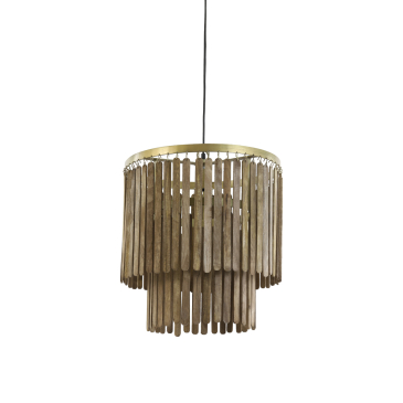 Light & Living Hanglamp Gularo Hout Donkerbruin Ø45x43cm