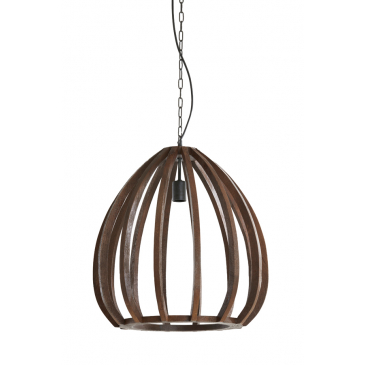 Light & Living Hanglamp Barsia Mangohout Mat Oranje-Bruin Ø50cm