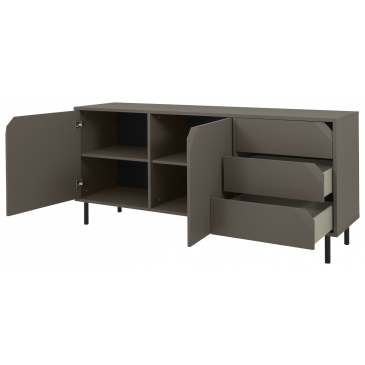 Tenzo Dressoir Corner 2-Deurs 3 Lades Donker Taupe