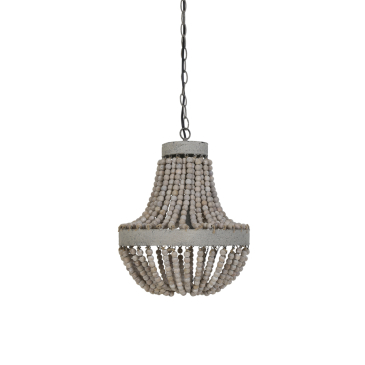 Light & Living Hanglamp Kralen Luna Oud Wit Ø35,5x45cm