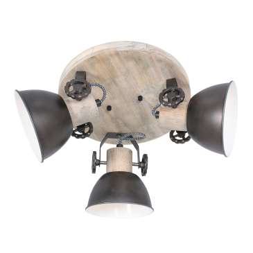 Gearwood Hanglamp 3-lichts Antraciet - Giga Meubel