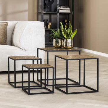 Salontafel Set van 4 Iron Metallic - Giga Meubel