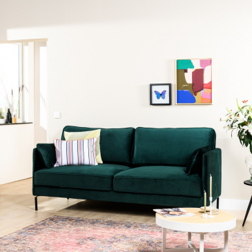 3-Zits Bank Igor Fashion Velvet Groen - Giga Meubel