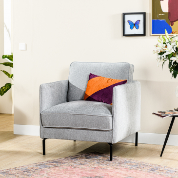 1-Zits Fauteuil Santiago Heaven Grijs - Giga Meubel