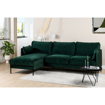 3-zits Bank Links Fashion Velvet Groen - Giga Meubel