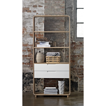 Boekenkast Amalfi Naturel/Wit - Giga Living