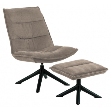 Fauteuil Jos Met Hocker Beige - Giga Living