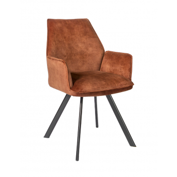 Eetkamerstoel Marcus Vintage Velvet Koper - Giga Meubel