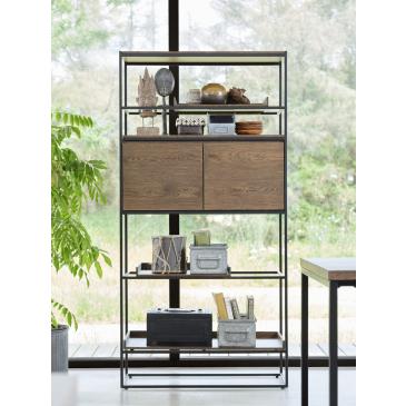 Boekenkast Rivoli Smoked H181 cm - Giga Living