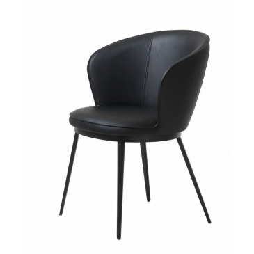 Eetkamerstoel Gain Met Armleuning Zwart Faux Leather - Giga Living