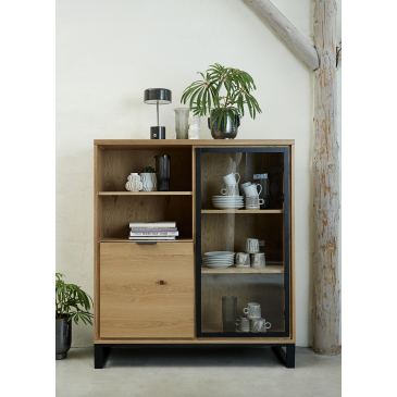 Vitrinekast Livorno Naturel H138 cm - Giga Living