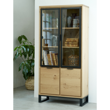 Vitrinekast Livorno Naturel H190 cm - Giga Living