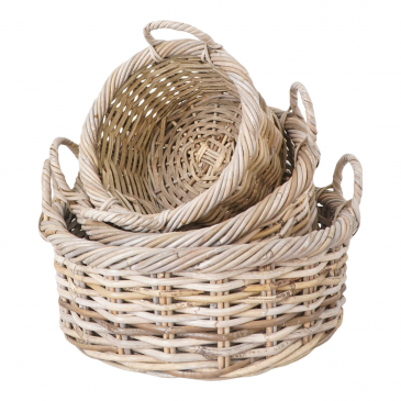 House Nordic Rotan Manden Kuta Set van 3