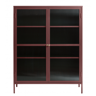 Vitrinekast Bronco Rood H140 cm - Giga Living