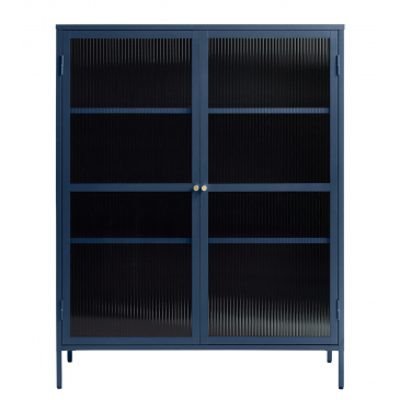 Vitrinekast Bronco Blauw H140 cm - Giga Living