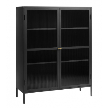 Vitrinekast Bronco Zwart H140 cm - Giga Living