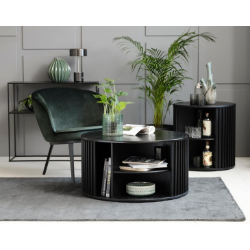 Salontafel Siena Zwart Ø 85cm - Giga Living